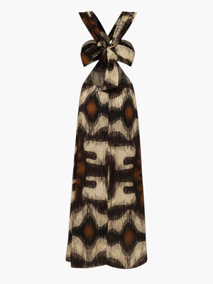 Santo Tomás Martellato Silk Dress | Brown Ikat Santo Tomás Martellato Silk Dress | Brown Ikat