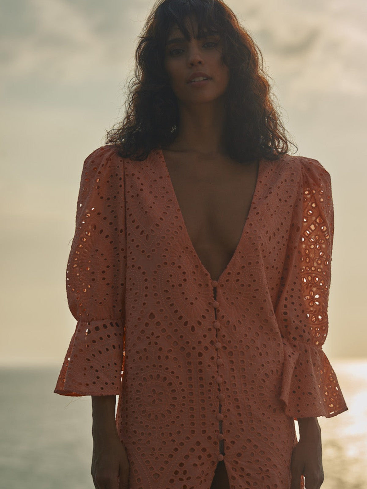 Serrania Eyelet Tunic | Apricot Serrania Eyelet Tunic | Apricot