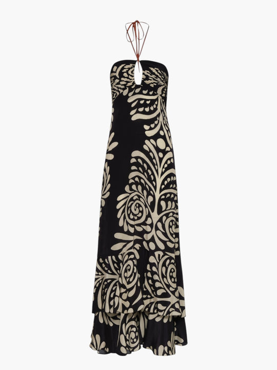 Sevillana Crepe Chine Dress | Black Arabesque