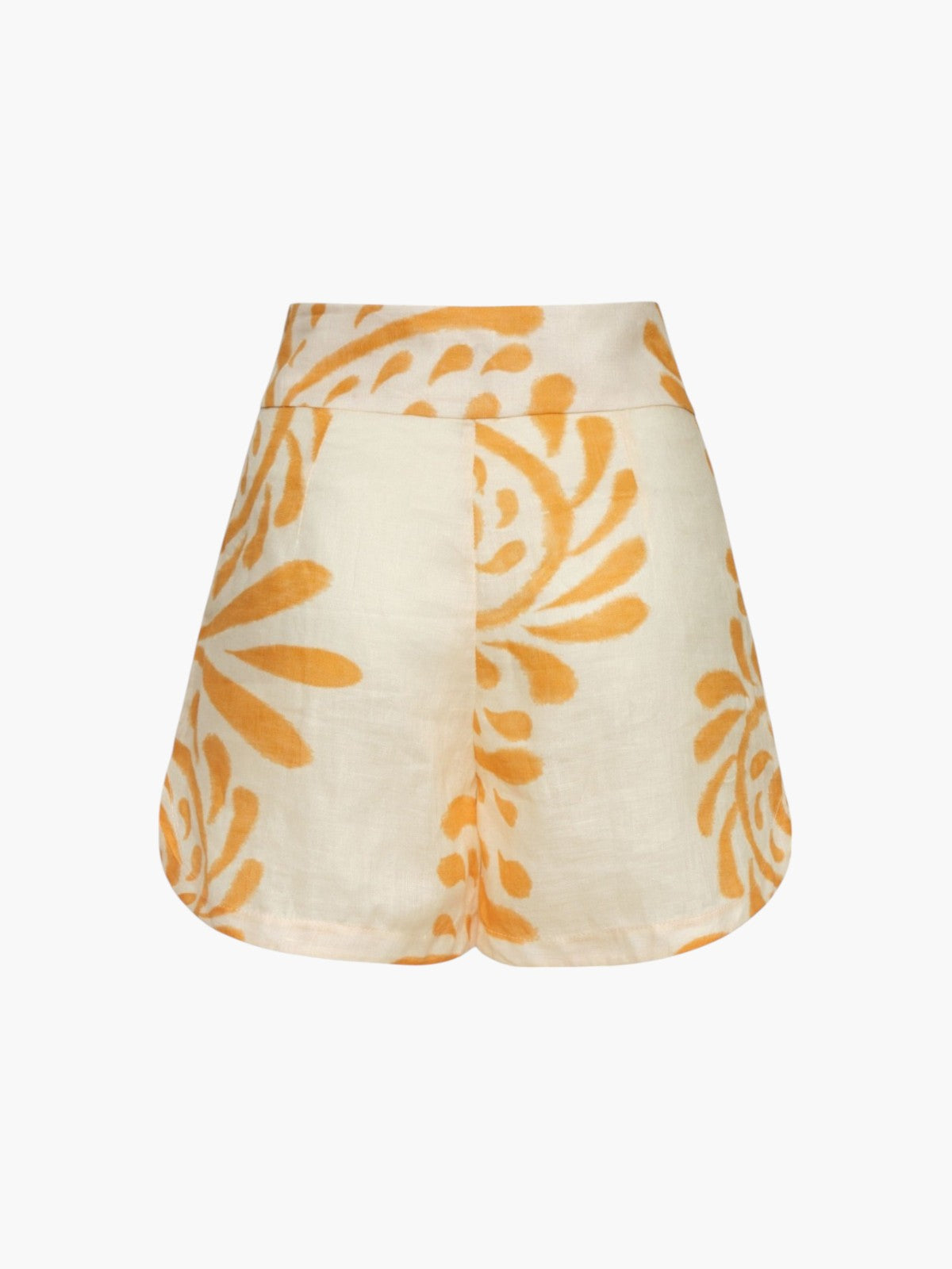 Tomaso Linen Short | Ecru Yellow Arabesque Tomaso Linen Short | Ecru Yellow Arabesque