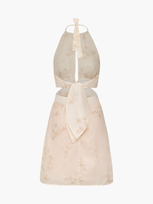 San Agustín Pleated Cotton Mini Dress | Ivory Guayacan San Agustín Pleated Cotton Mini Dress | Ivory Guayacan