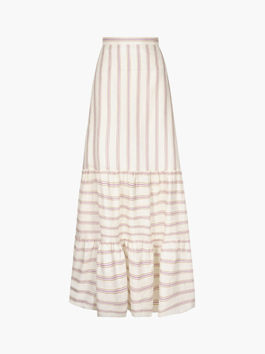 Julieta Linen Maxi Skirt | Lila Stripes