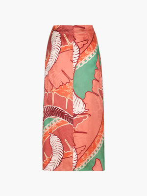 Amaime Jacquard Midi Skirt | Coral Amaime Jacquard Midi Skirt | Coral