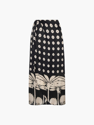 Amaime Satin Silk Midi Skirt | Black Palms Amaime Satin Silk Midi Skirt | Black Palms
