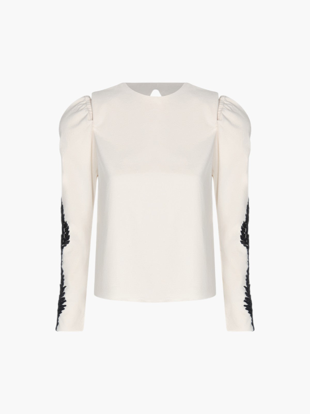Ana Canvas Hand Embroidered Blouse | Ecru Ana Canvas Hand Embroidered Blouse | Ecru