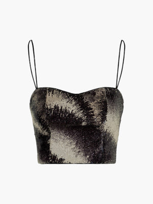 Baracoa Sequins Crop Top | Black Baracoa Sequins Crop Top | Black