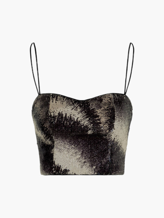 Baracoa Sequins Crop Top | Black