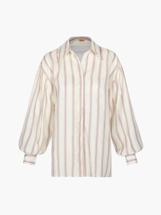 Barnes Linen Shirt | Lila Stripes