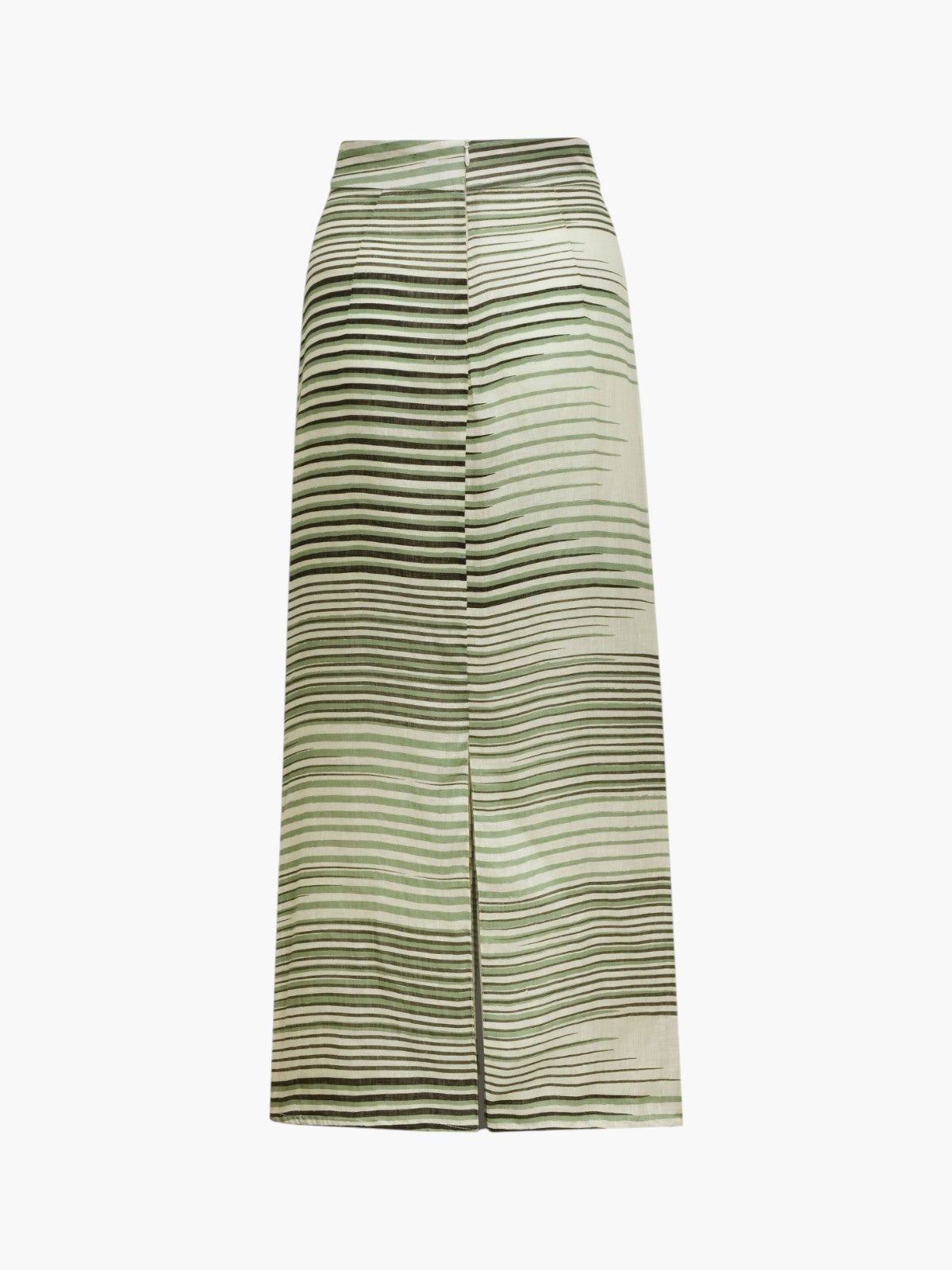 Beatrice Pleated Linen Midi Skirt | Green Stripes Beatrice Pleated Linen Midi Skirt | Green Stripes