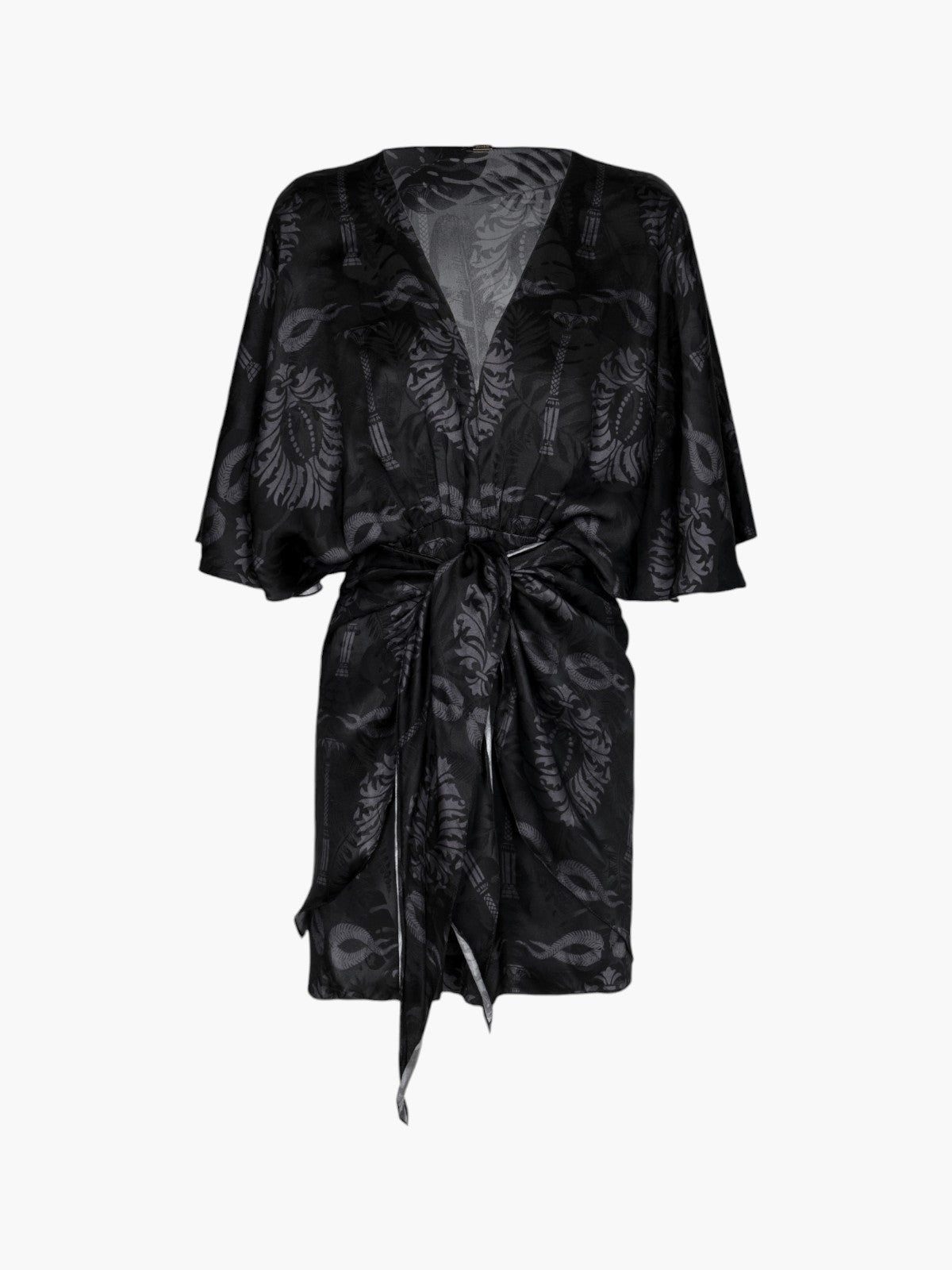 Coco Silk Jacquard Mini Dress | Black