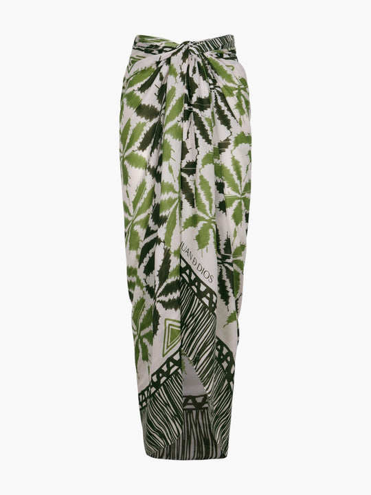 De la Falaise Sarong | Beige/Green