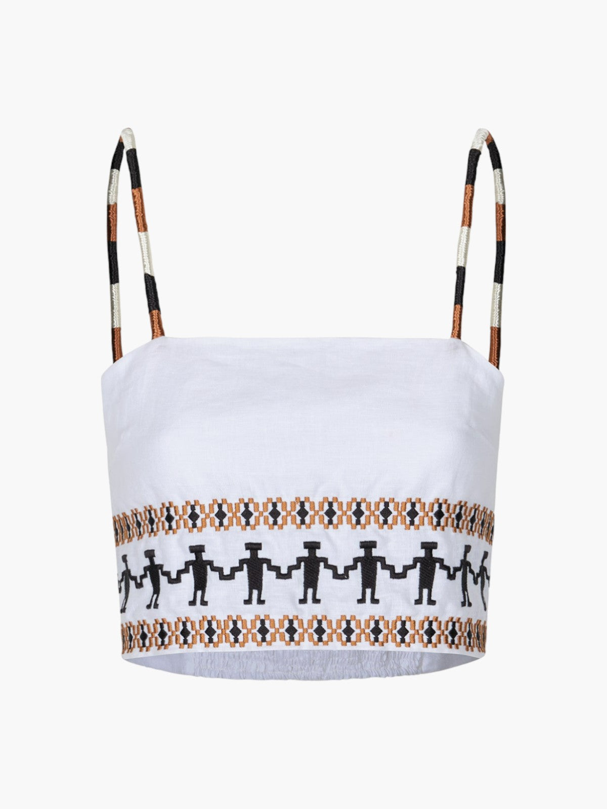 Guainia Linen Top |  White Embroidered Guainia Linen Top |  White Embroidered