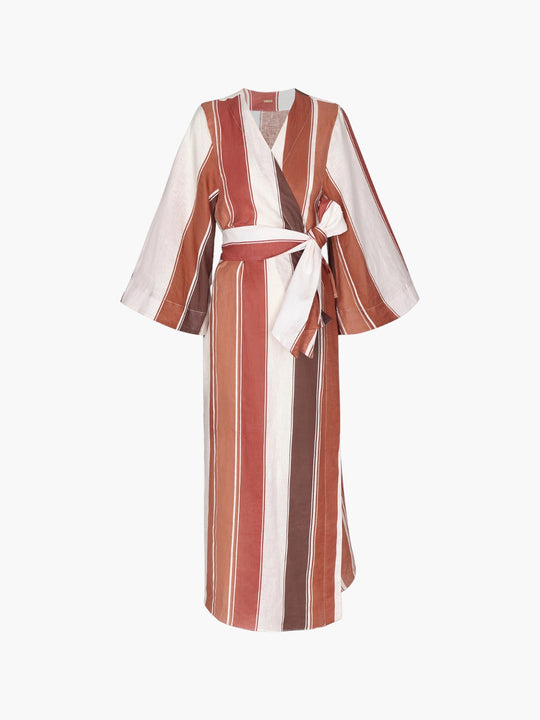 Joaquina Linen Kaftan | Terra Stripes