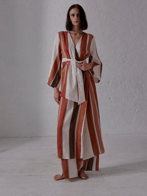 Joaquina Linen Kaftan | Terra Stripes Joaquina Linen Kaftan | Terra Stripes