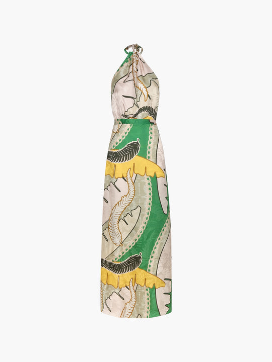 Magdalena Jacquard Maxi Dress | Green