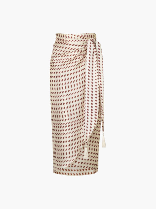 Mapara Satin Silk Skirt | Ivory Wine Seeds