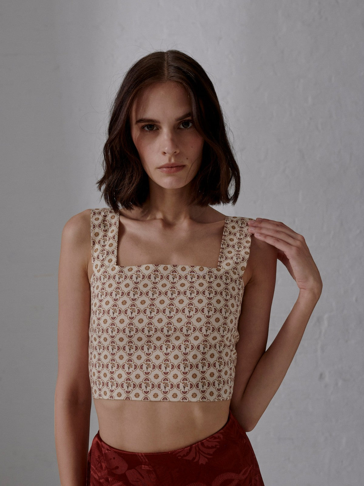 Marimba Cotton Bio Top | Beige May Flower Marimba Cotton Bio Top | Beige May Flower