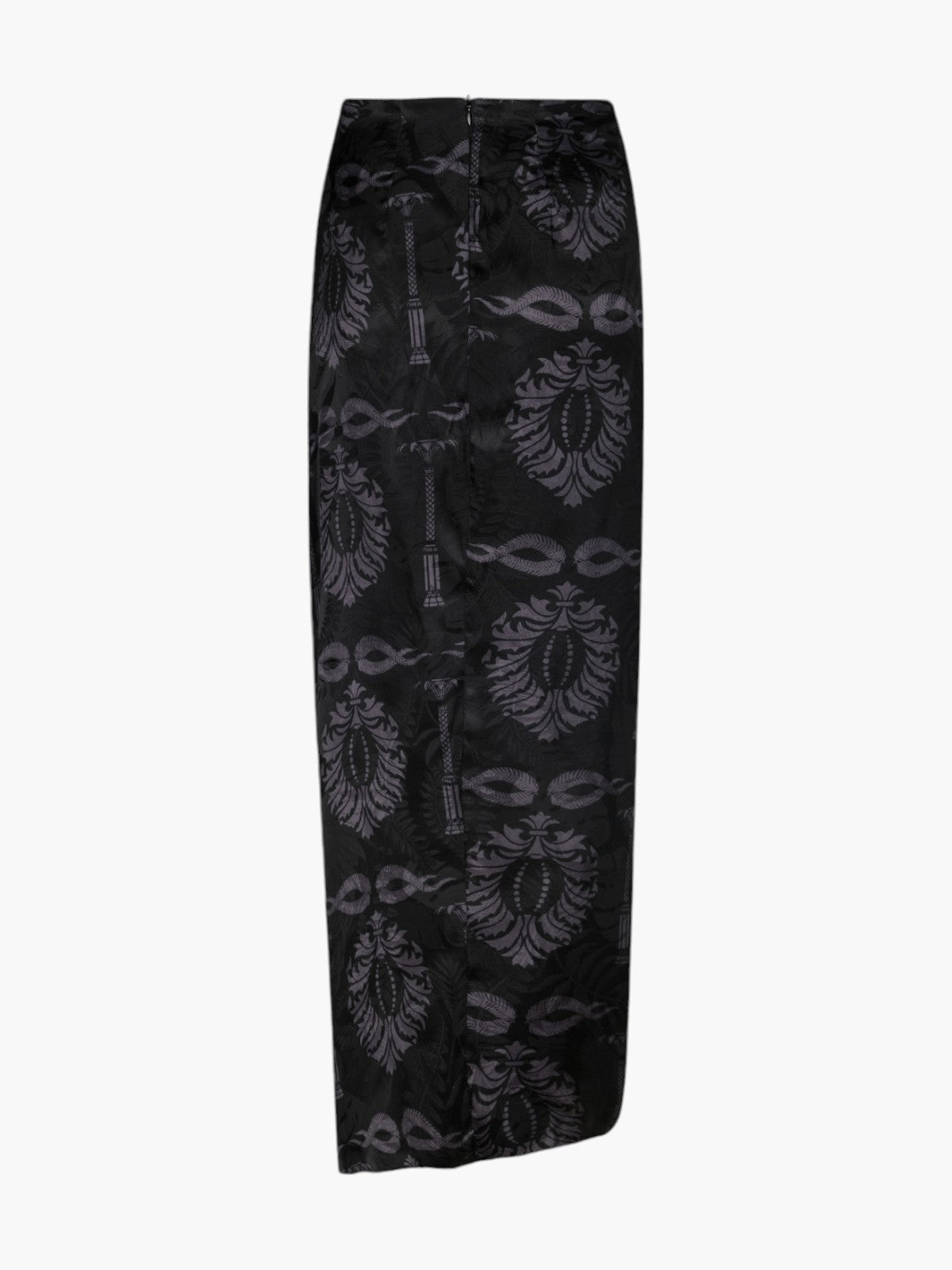 Myanmar Silk Jacquard Midi Skirt | Black Myanmar Silk Jacquard Midi Skirt | Black