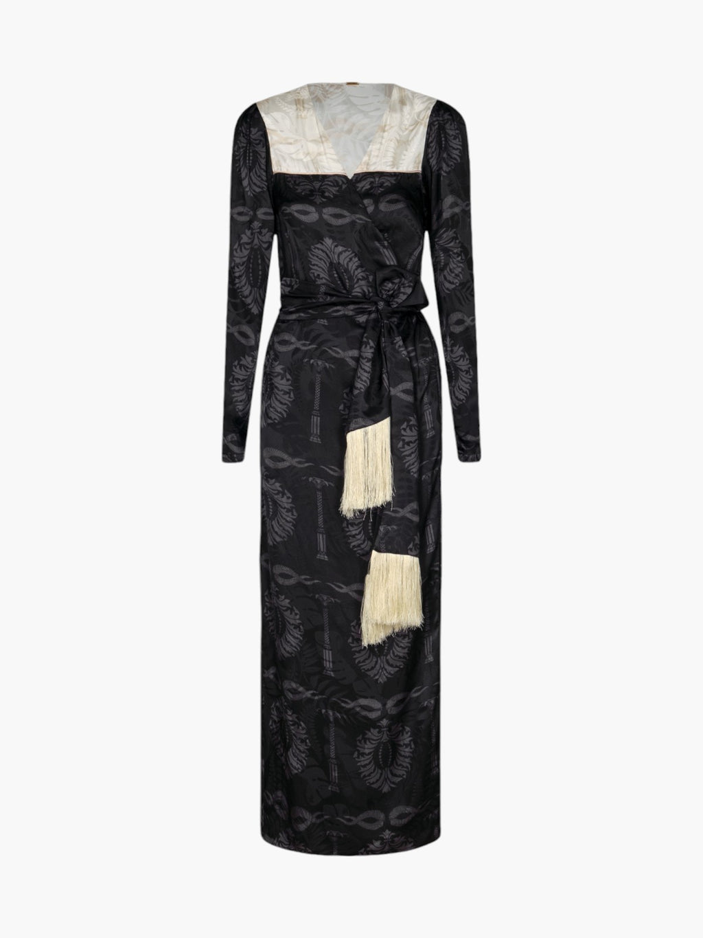 Obregon Silk Jacquard Maxi Dress | Black