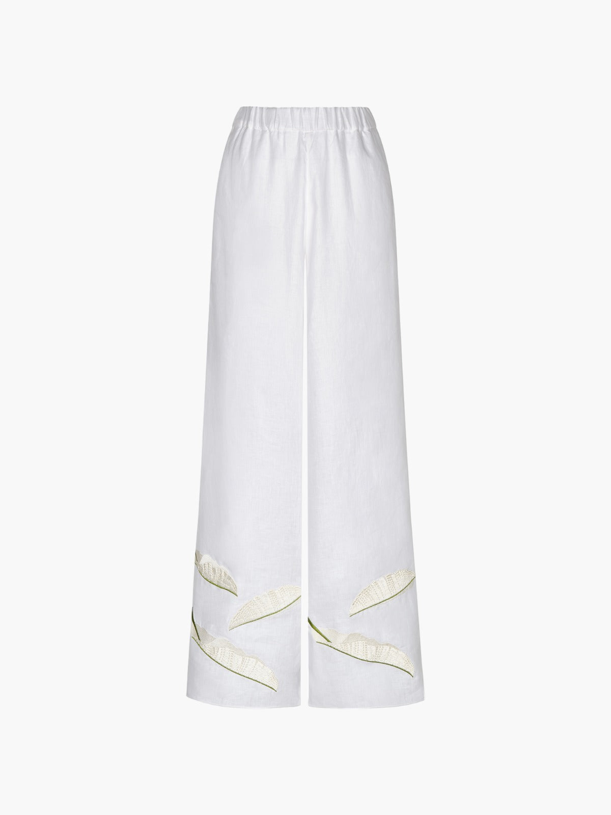 San Benito Embroidered Linen Pants | White San Benito Embroidered Linen Pants | White