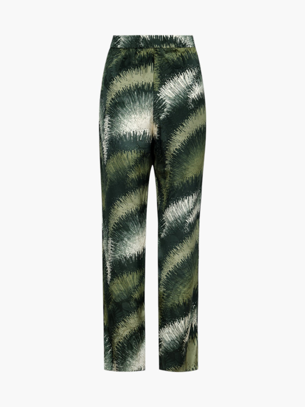 Santo Tomás Silk Jacquard Pants | Green Brushed