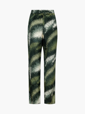 Santo Tomás Silk Jacquard Pants | Green Brushed Santo Tomás Silk Jacquard Pants | Green Brushed