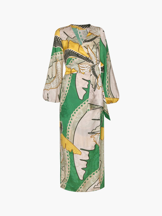 Tertulia Jacquard Maxi Dress | Green