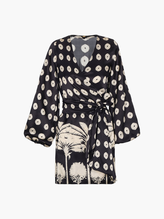 Tertulia Satin Silk Mini Dress | Black Palms