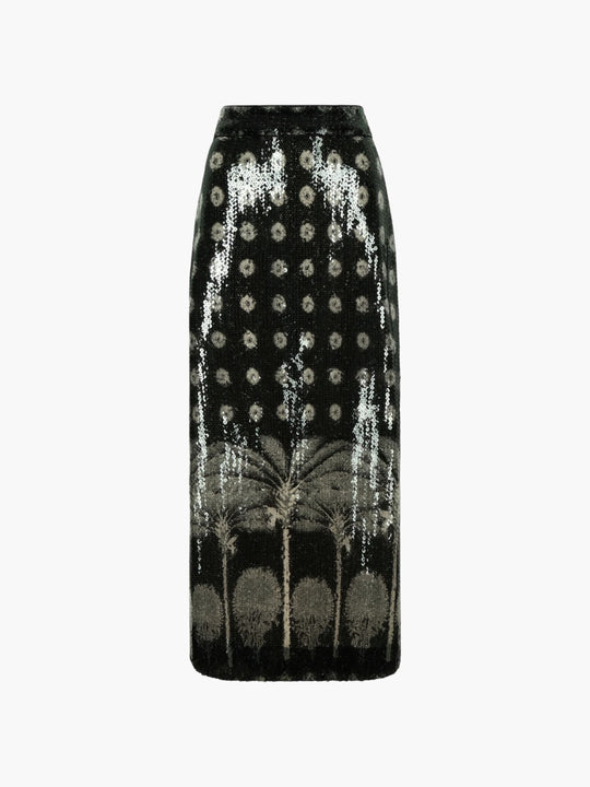 El Carmen Sequins Midi Skirt | Green