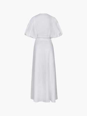 Ermita Linen Embroidered Midi Dress | White Ermita Linen Embroidered Midi Dress | White