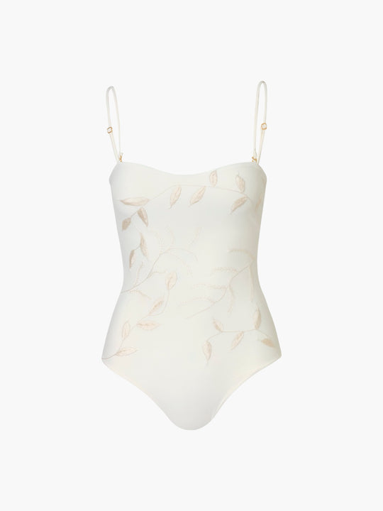 Esteros Hand-Embroidered One Piece | Ivory