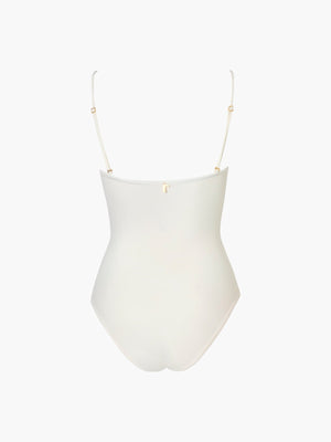 Esteros Hand-Embroidered One Piece | Ivory Esteros Hand-Embroidered One Piece | Ivory