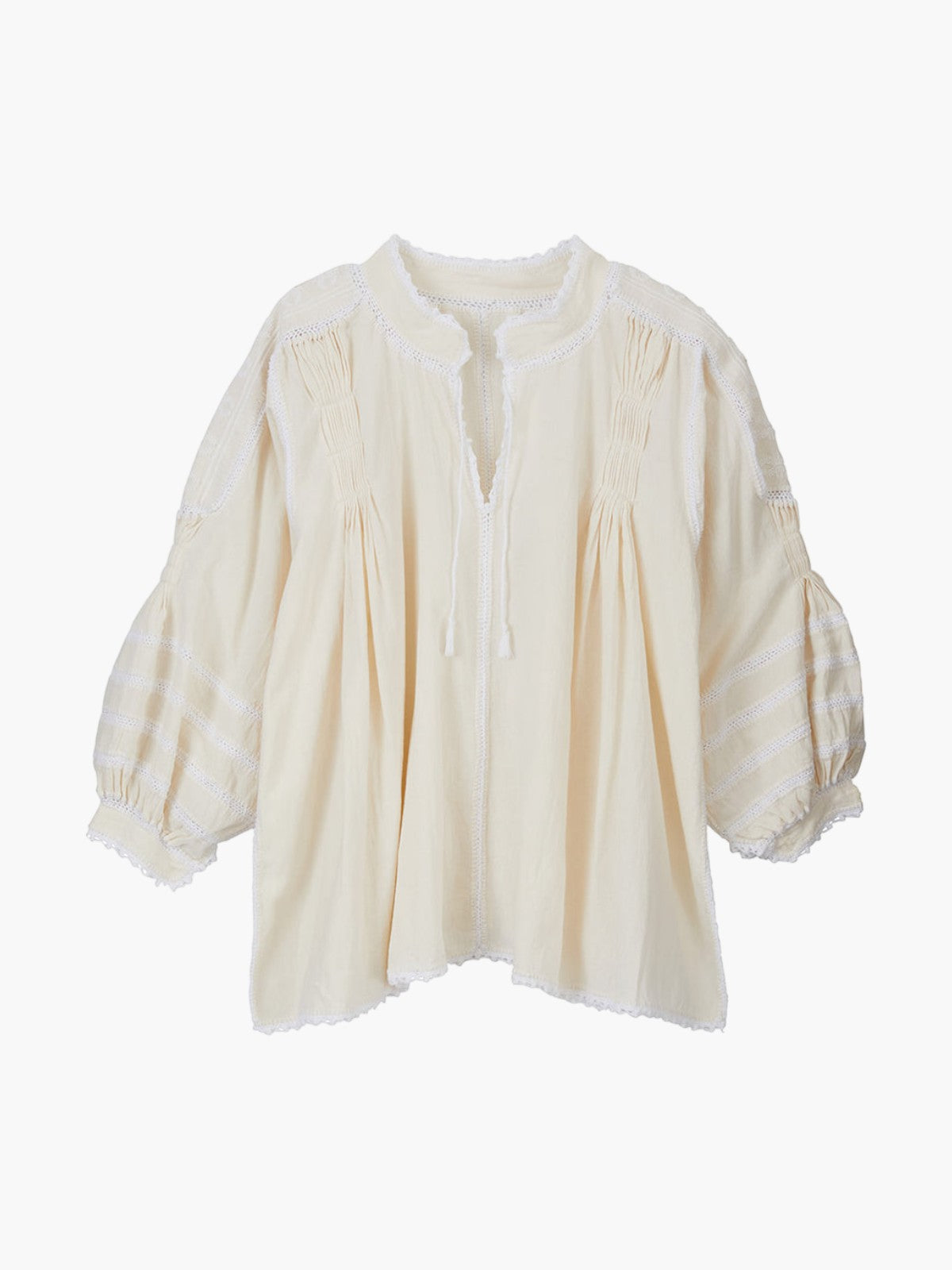 Amorcita Mexican Top | Ivory/White