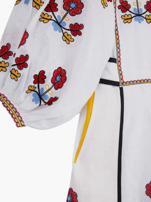 Iryna Embroidered Ukrainian Dress | White Iryna Embroidered Ukrainian Dress | White
