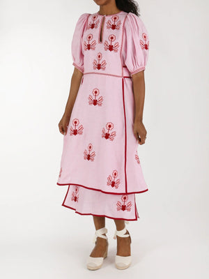 Lillie Ukrainian Embroidered Dress | Pink/Wine Lillie Ukrainian Embroidered Dress | Pink/Wine