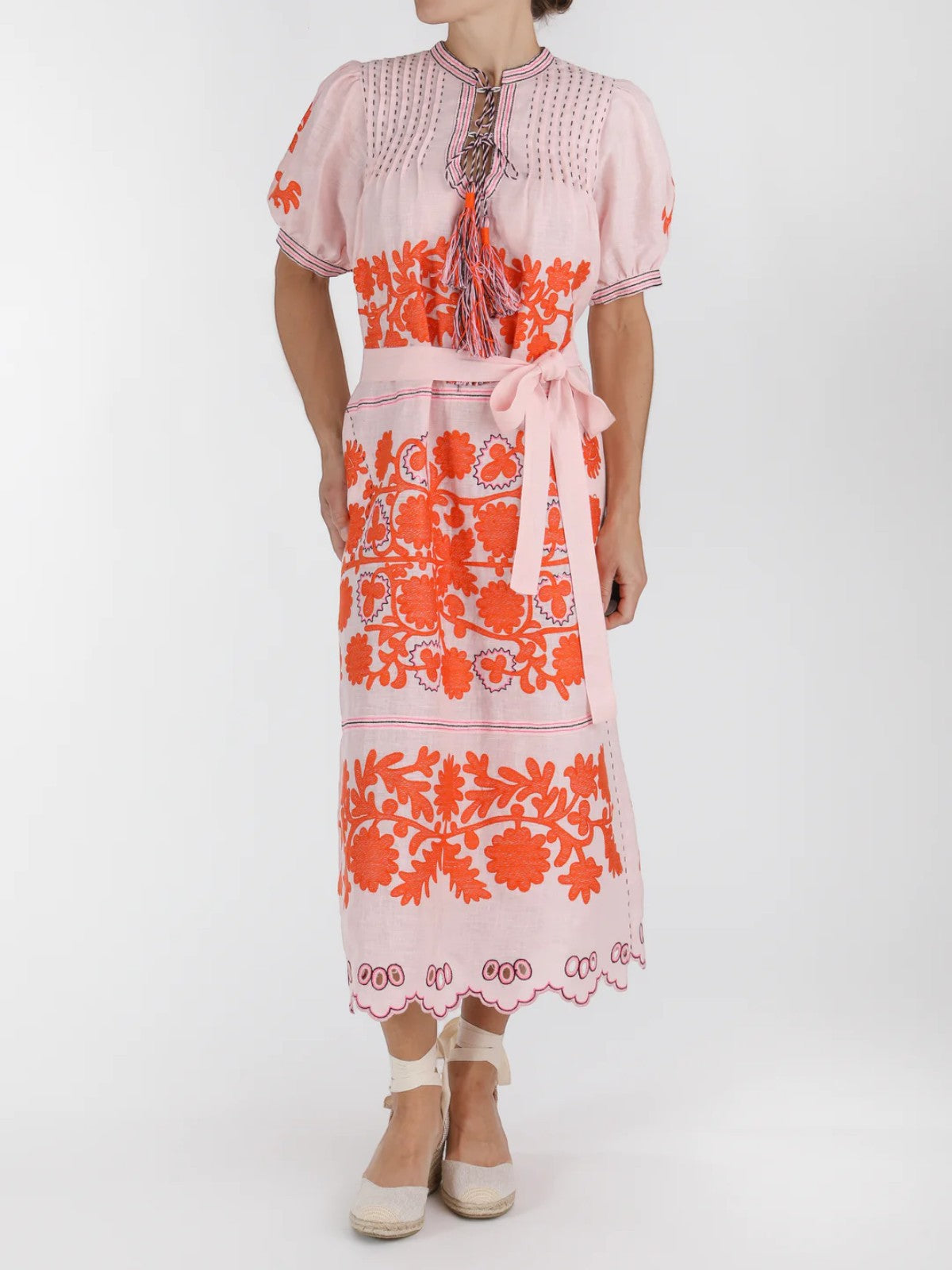 Natalia Ukrainian Embroidered Dress | Pink/Orange Natalia Ukrainian Embroidered Dress | Pink/Orange