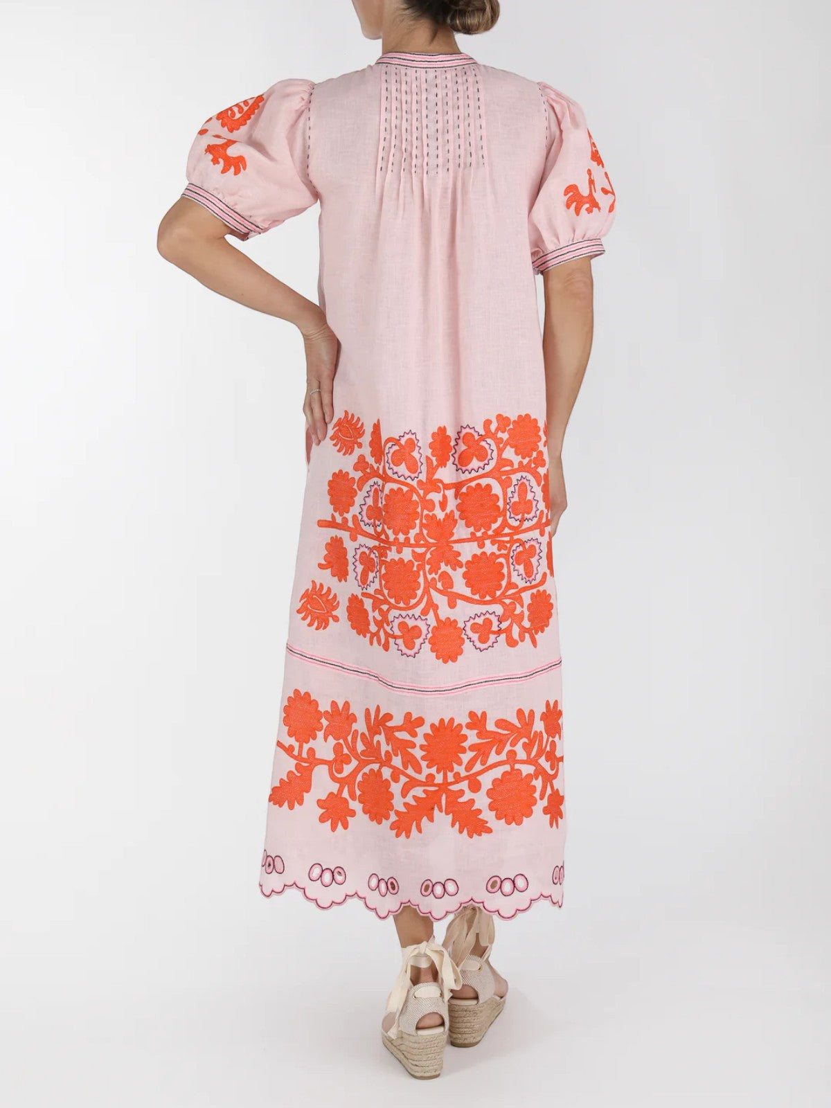 Natalia Ukrainian Embroidered Dress | Pink/Orange Natalia Ukrainian Embroidered Dress | Pink/Orange