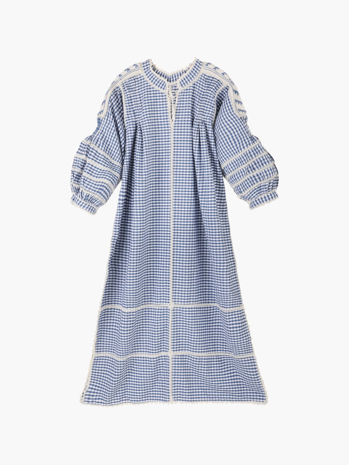 Amorcita Gingham Mexican Dress | Blue Amorcita Gingham Mexican Dress | Blue