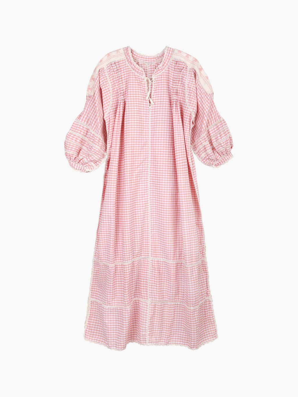 Amorcita Gingham Mexican Dress | Light Pink