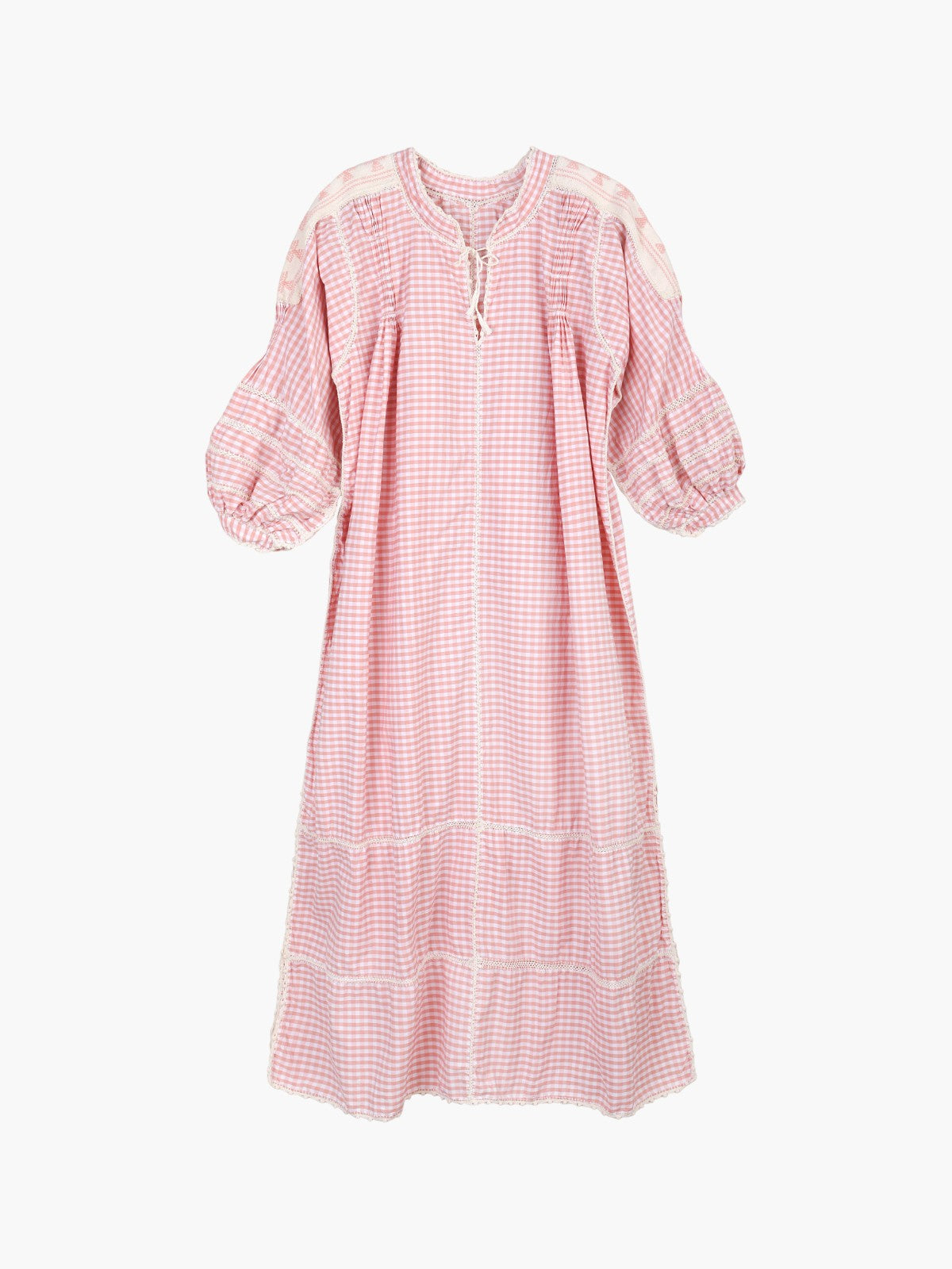 Amorcita Gingham Mexican Dress | Light Pink