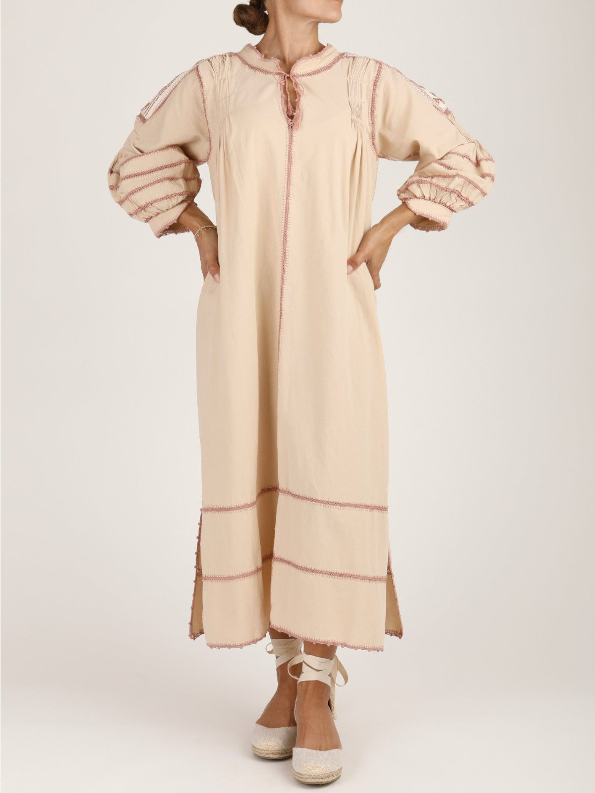 Amorcita Mexican Dress | Taupe Amorcita Mexican Dress | Taupe