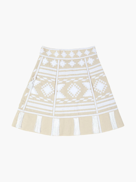 Frances Ukrainian Embroidered Skirt | Wheat