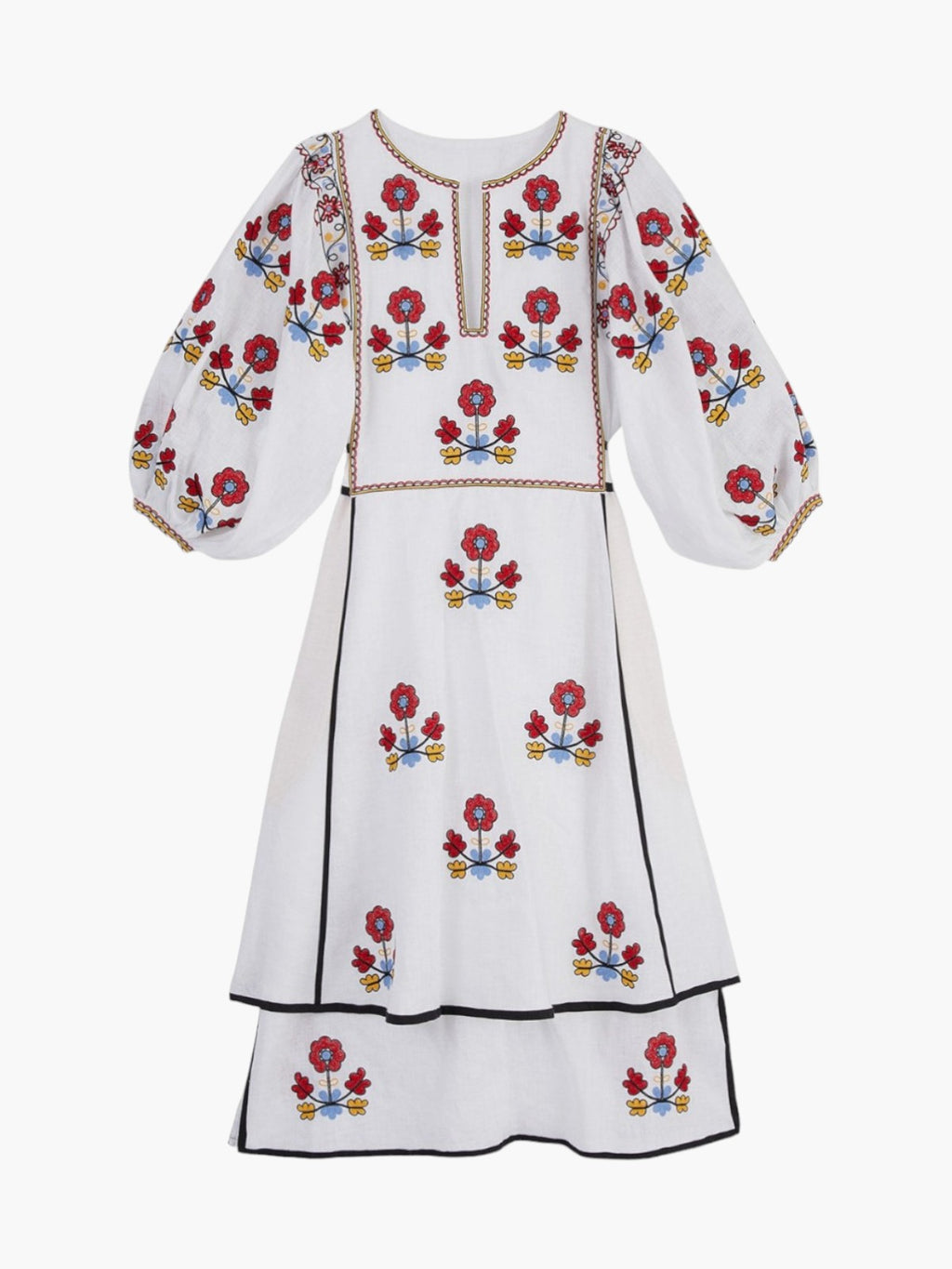 Iryna Embroidered Ukrainian Dress | White