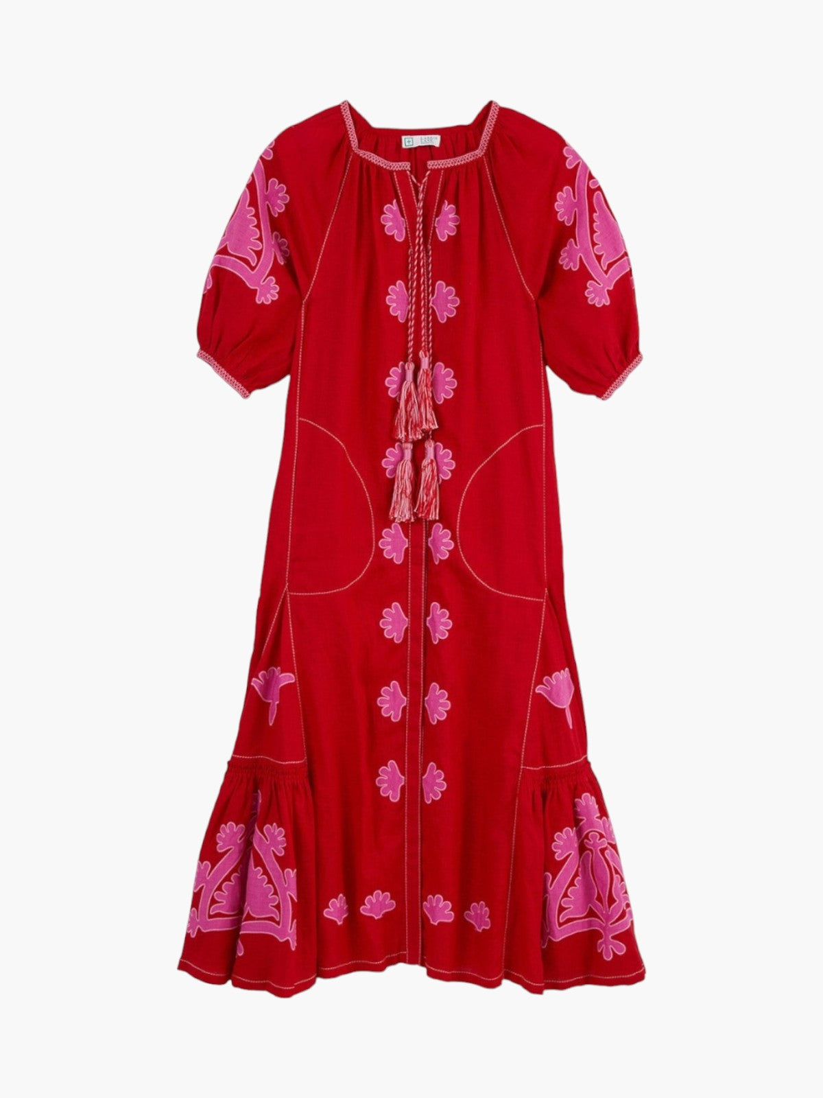 Matisse Embroidered Ukrainian Dress | Red/Pink