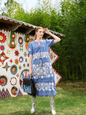 Natalia Ukrainian Embroidered Dress | Wheat Natalia Ukrainian Embroidered Dress | Wheat