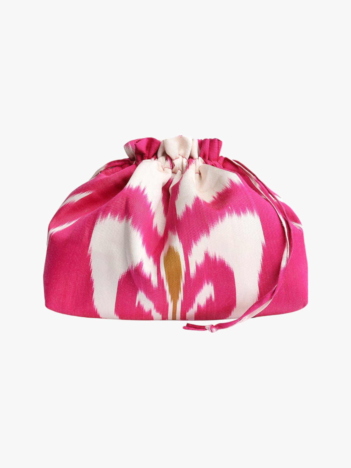Regina Silk Ikat Party Purse | Pink/White/Gold Regina Silk Ikat Party Purse | Pink/White/Gold