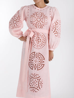 Richelieu Ukrainian Dress | Blush Pink Richelieu Ukrainian Dress | Blush Pink