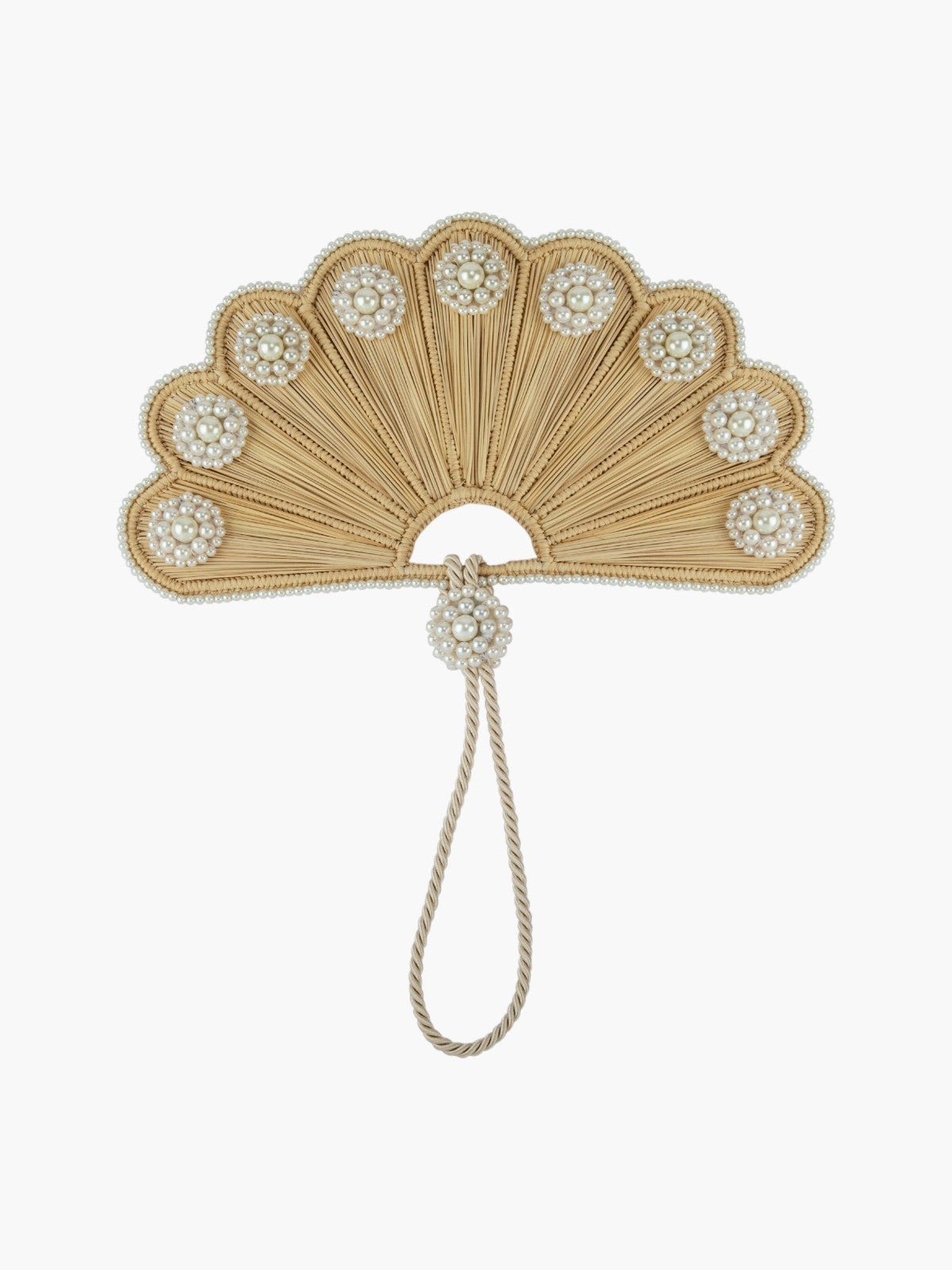 Cloud Shaped Iraca Pearl Fan Cloud Shaped Iraca Pearl Fan