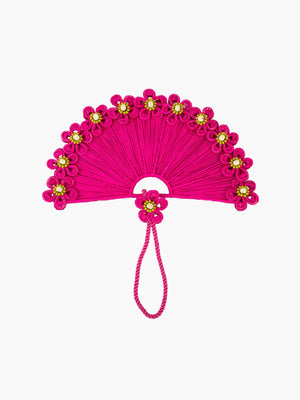 Flower Iraca Fan | Fuchsia Flower Iraca Fan | Fuchsia