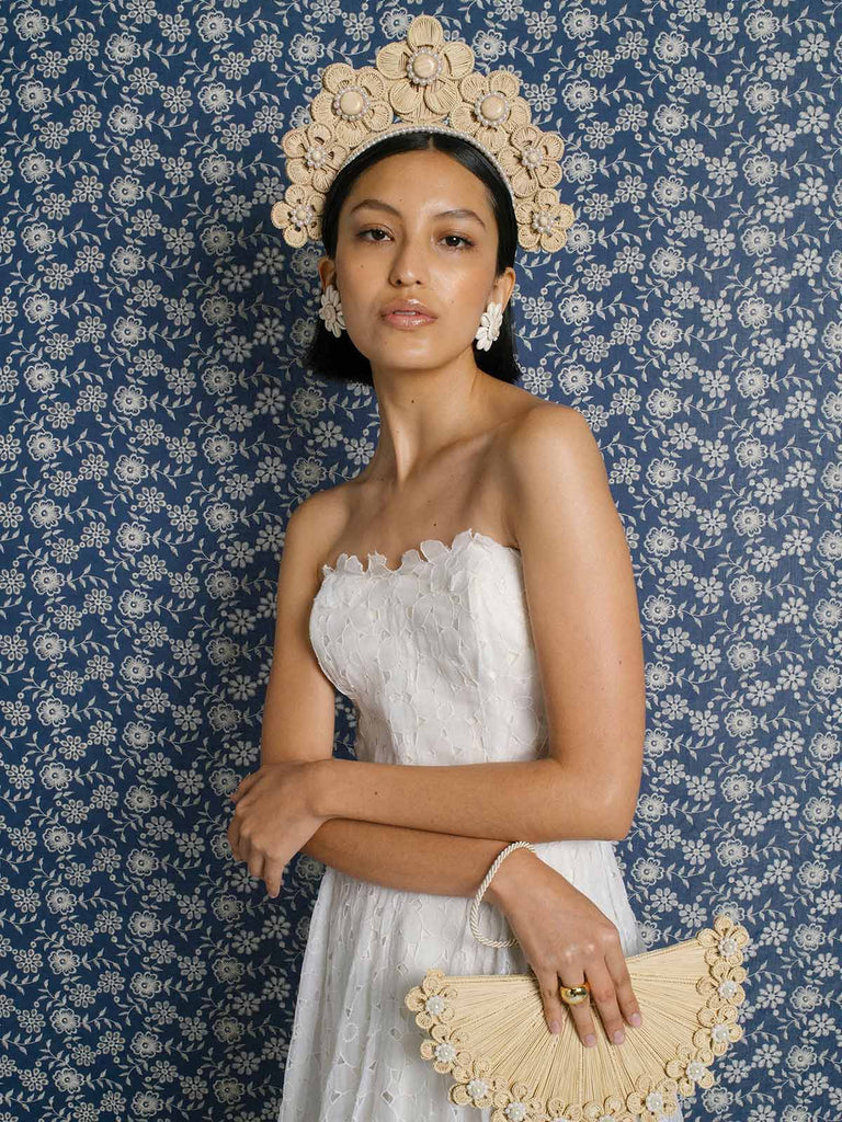 Flower Iraca Fan Natural Fashionkind